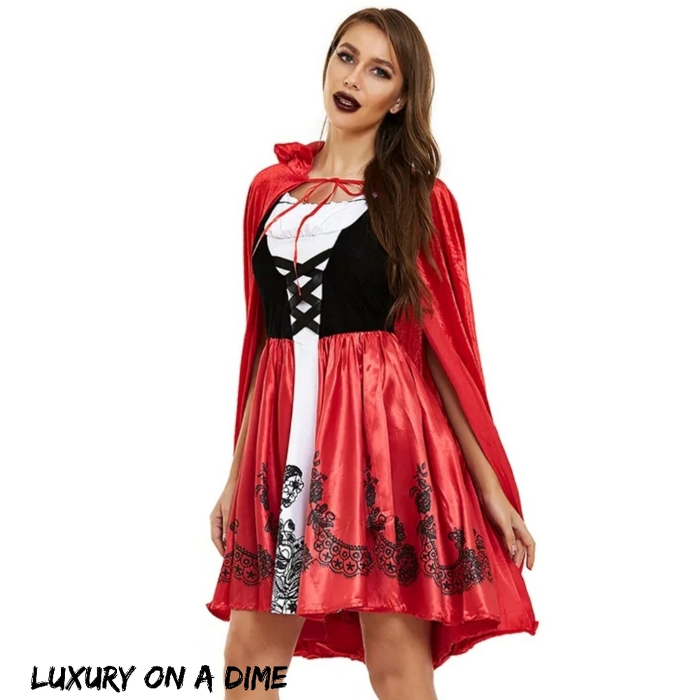 SOLD OUT ⭐️ LITTLE RED RIDING HOOD Cosplay Adult Halloween Costume 2-piece - Picture 5 of 11